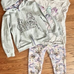 Disney princess outfit 7/8 leggings hoodie shirt